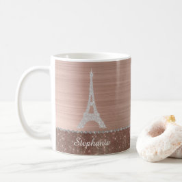 Taza De Café París Rosa de oro personalizado