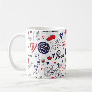 Taza De Café París Vintage: Patrón de línea de viaje