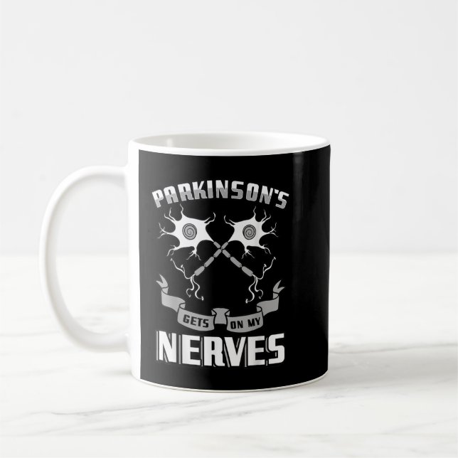 Taza De Café Parkinson Nervios Trastorno degenerativo Cinta gri (Izquierda)