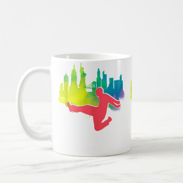Taza De Café Parkour City Sunset Parkour Freerunning (Izquierda)