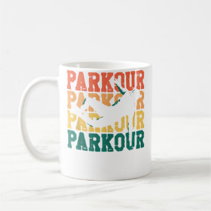Taza De Café Parkour Free Running Traceur Retro Vintage Parkour