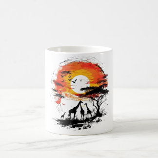 Taza De Café paro de atardecer africano