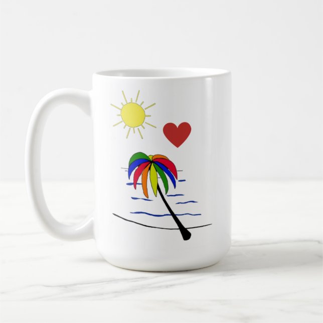 Taza De Café Paro de café Sunny Palm Tree (Izquierda)