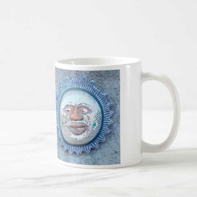 Taza De Café paro de cara de sol de espejo azul (Derecha)