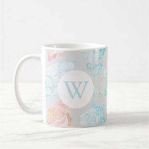 Taza De Café Paro de conchas marinas de color acuático