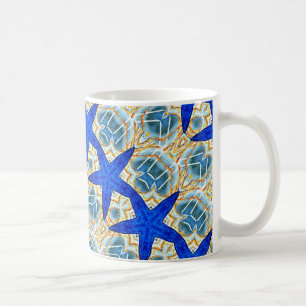 Taza De Café paro de estrellas azules bailando
