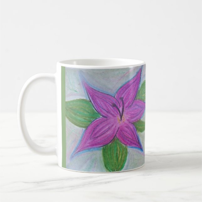 Taza De Café paro de flores púrpura aleatorio (Izquierda)