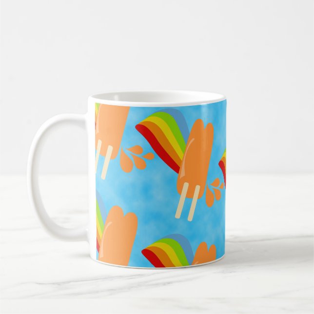 Taza De Café Paro de Ilustracion Personalizado de vacas y arbus (Izquierda)