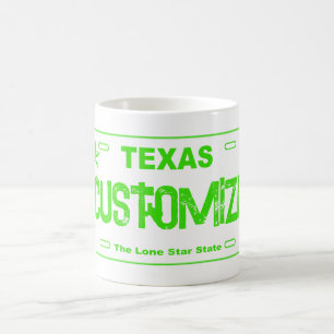Taza De Café paro de la placa de la matrícula verde de Texas pa