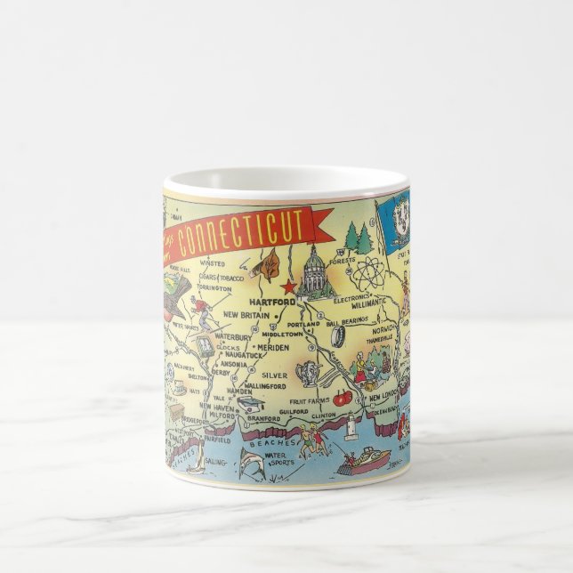 Taza De Café Paro de mapa de Connecticut (Centro)
