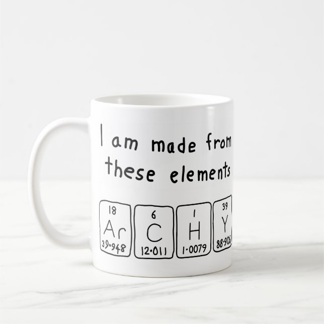 Taza De Café Paro de nombre de tabla periódica de Archy (Izquierda)