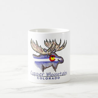 Taza De Café Paro de sketch de alces de la montaña del cobre de