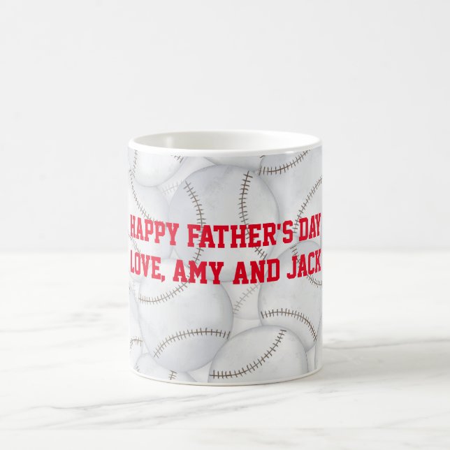 Taza De Café Paro del Día de los Padres de Baseballs (Centro)