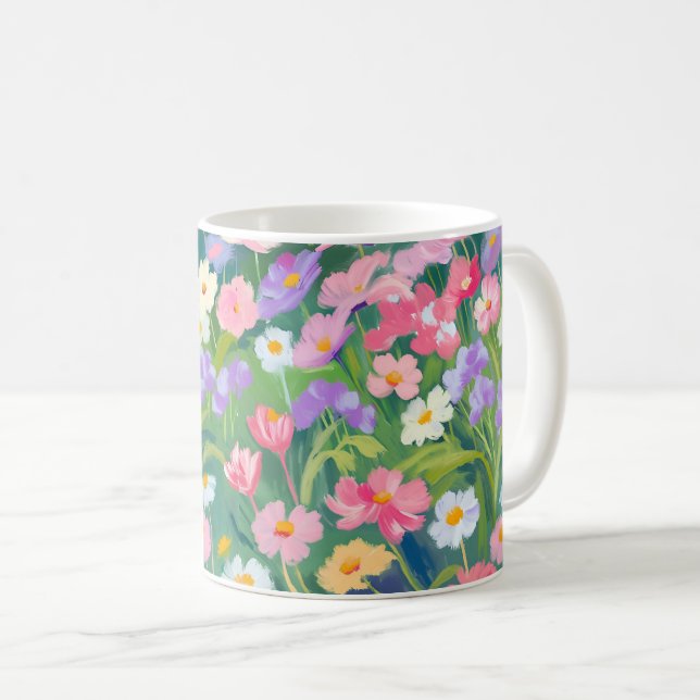 Taza De Café paro rutinario matutino floral (Anverso derecho)