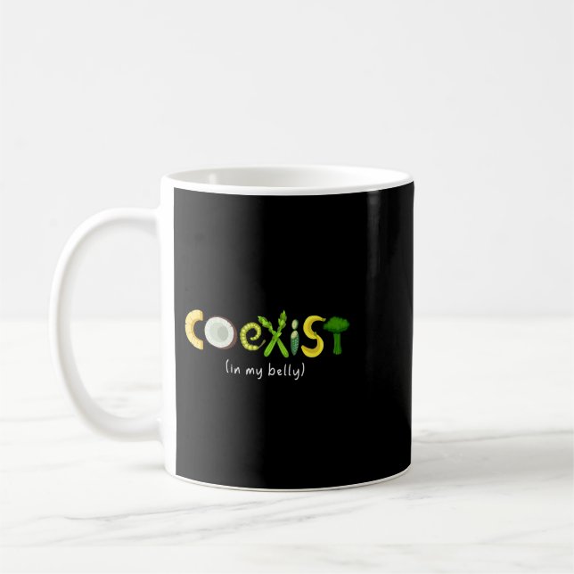 Taza De Café Parodia de Broccoli Vegetable Coexista Funny Vegan (Izquierda)