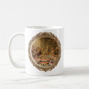 Taza De Café Parodia de pintura renacentista de hombre comiendo