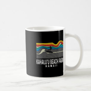 Taza De Café Parque de playa retro Kahalu'u Hawaii Surfista Tab