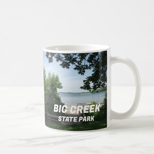 Taza De Café Parque Estatal Big Creek, Canoas, Lago Iowa Mug (Derecha)