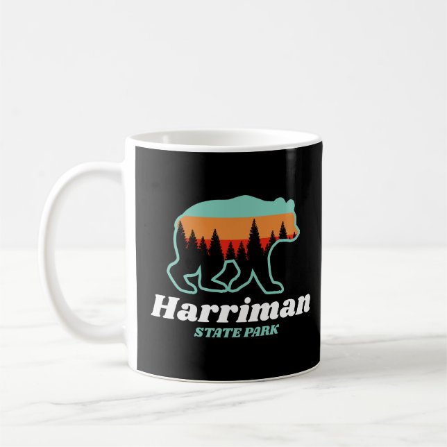 Taza De Café Parque estatal Harriman Idaho ID Bear Retro (Izquierda)