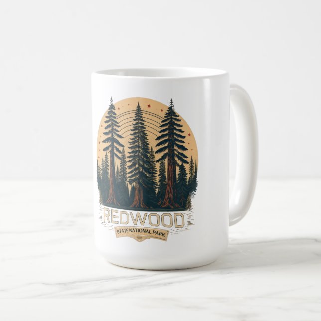 Taza De Café Parque estatal nacional secuwood, California coste (Anverso derecho)