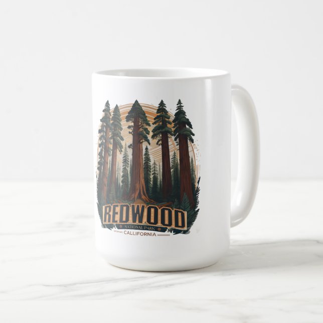 Taza De Café Parque estatal nacional secuwood, California coste (Anverso derecho)