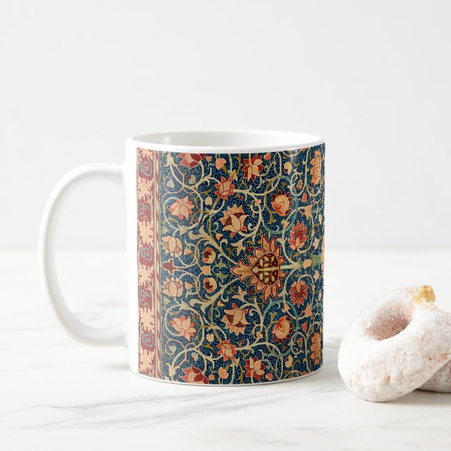 Taza De Café Parque Holland por William Morris, arte de la alfo (Con donut)