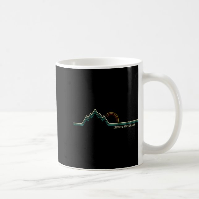 Taza De Café Parque Liberty State Nueva Jersey Montaña Retro (Derecha)