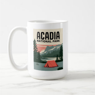 Taza De Café Parque nacional Acadia Camping Vintage