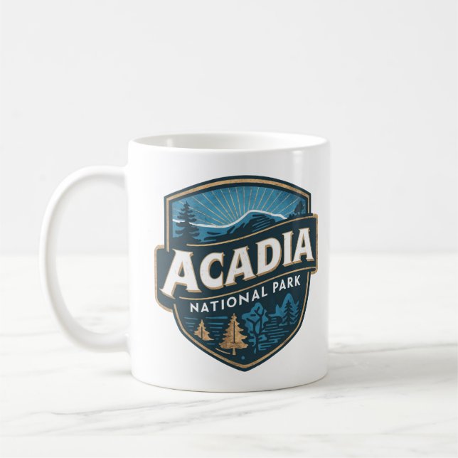 Taza De Café Parque nacional Acadia Emblem (Izquierda)