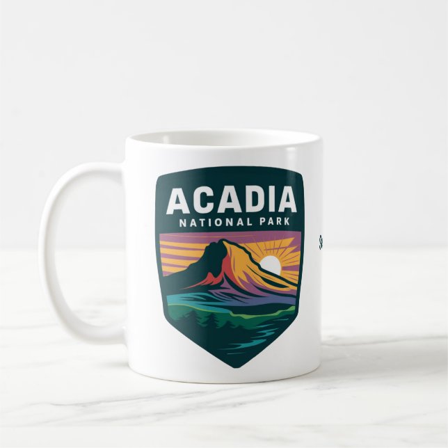 Taza De Café Parque nacional Acadia Ilustracion de la Banda del (Izquierda)