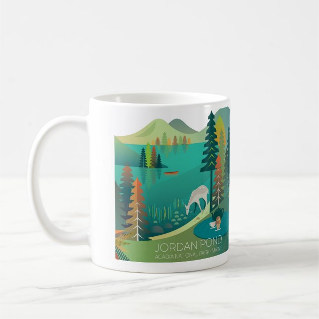 Taza De Café Parque Nacional Acadia, Jordan Pond Mug (Izquierda)