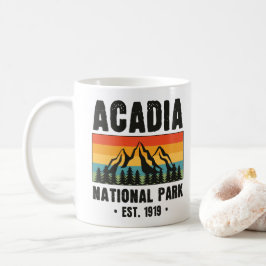 Taza De Café Parque nacional Acadia, Vintage de Maine Retro