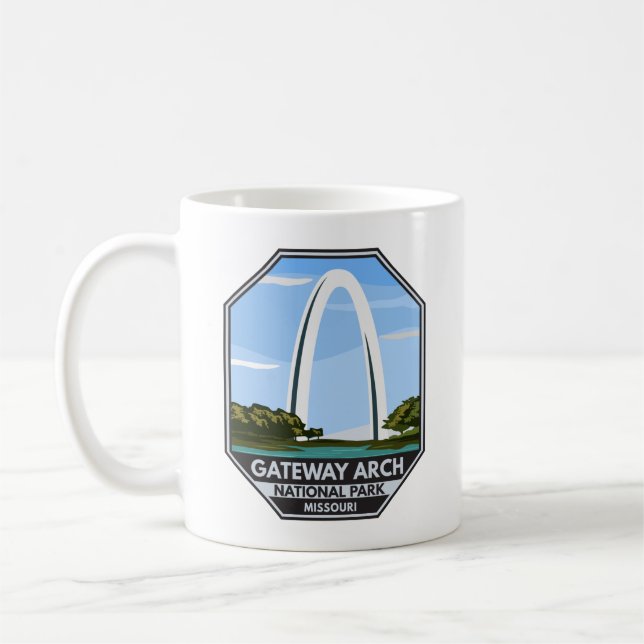 Taza De Café Parque nacional Arch Gateway Missouri (Izquierda)