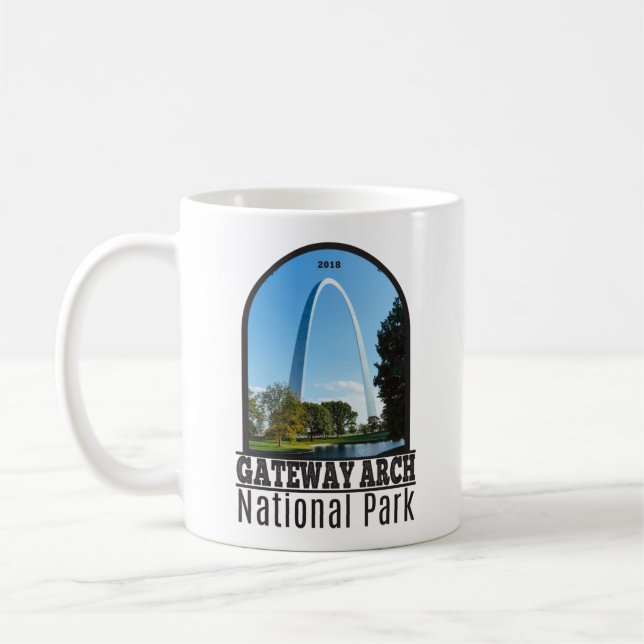 Taza De Café Parque nacional Arch Gateway Missouri (Izquierda)