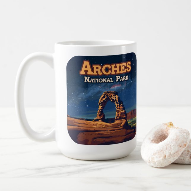 Taza De Café Parque nacional Arches Utah Delicate Arch Moab (Con donut)