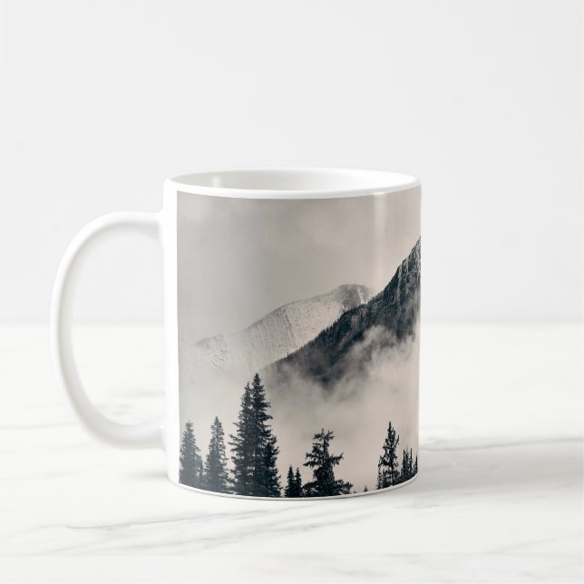 Taza De Café Parque nacional Banff, montañas nigrosas y bosque  (Izquierda)