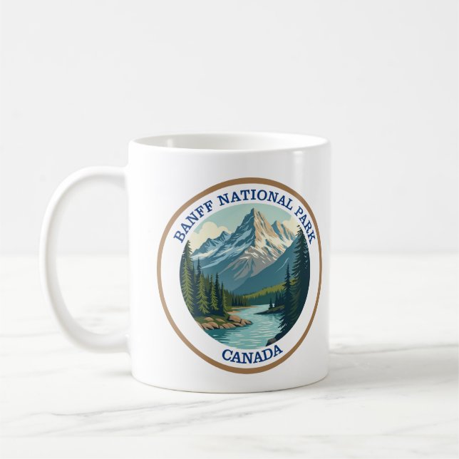 Taza De Café Parque nacional Banff Retro (Izquierda)