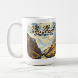Taza De Café Parque nacional Big Bend Retro del desierto de Tex