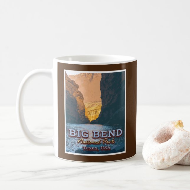 TAZA DE CAFÉ PARQUE NACIONAL BIG BEND - TEXAS EE.UU. (Con donut)