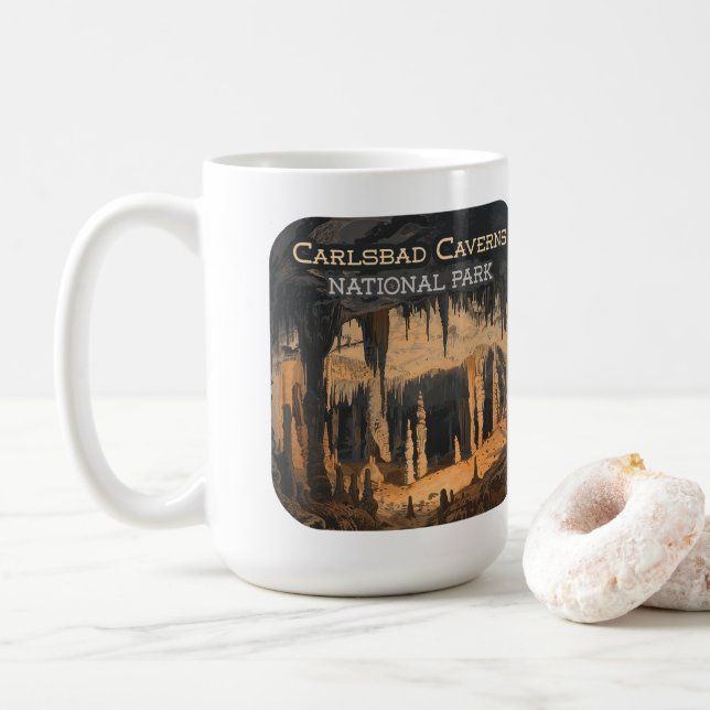 Taza De Café Parque nacional Cavernas Carlsbad Nuevo México (Con donut)