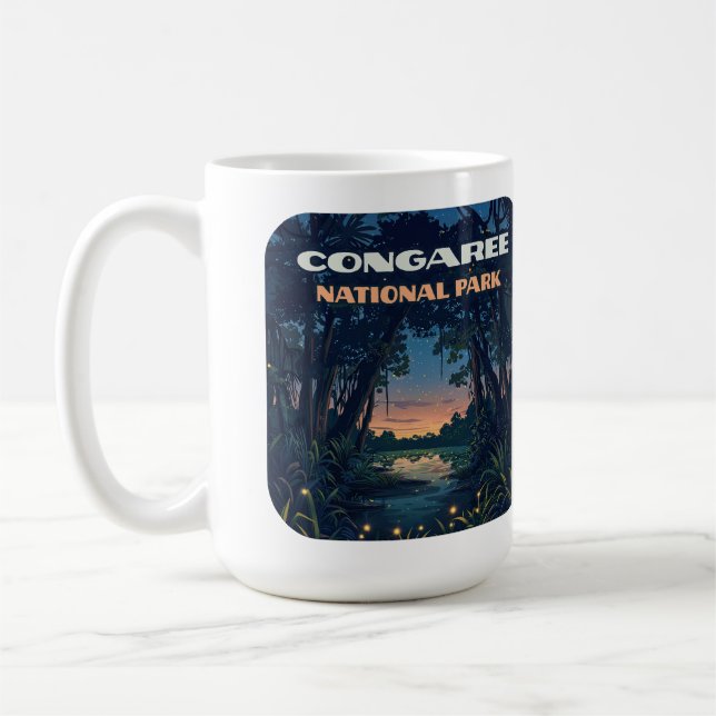 Taza De Café Parque nacional Congaree Swamp South Carolina Retr (Izquierda)