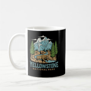 Taza De Café Parque Nacional de EE. UU. Yellowstone Lobo Bisont
