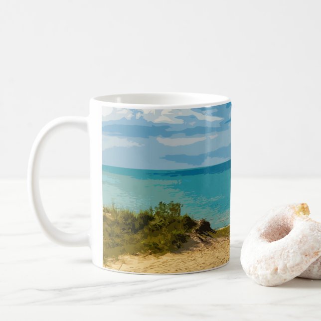 TAZA DE CAFÉ PARQUE NACIONAL DE INDIANA DUNES - INDIANA USA (Con donut)