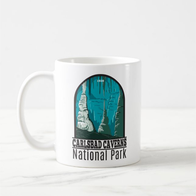 Taza De Café Parque nacional de las Cavernas Carlsbad Vintage (Izquierda)