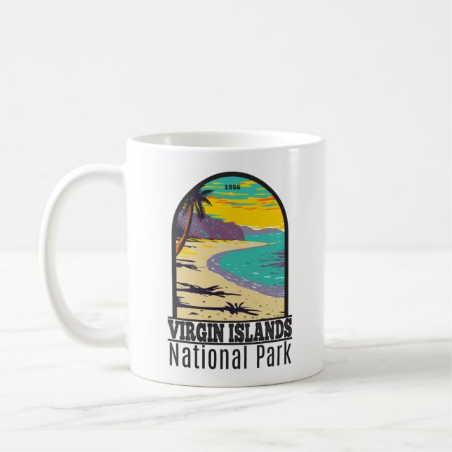 Taza De Café Parque nacional de las Islas Vírgenes Playa Trunk  (Izquierda)