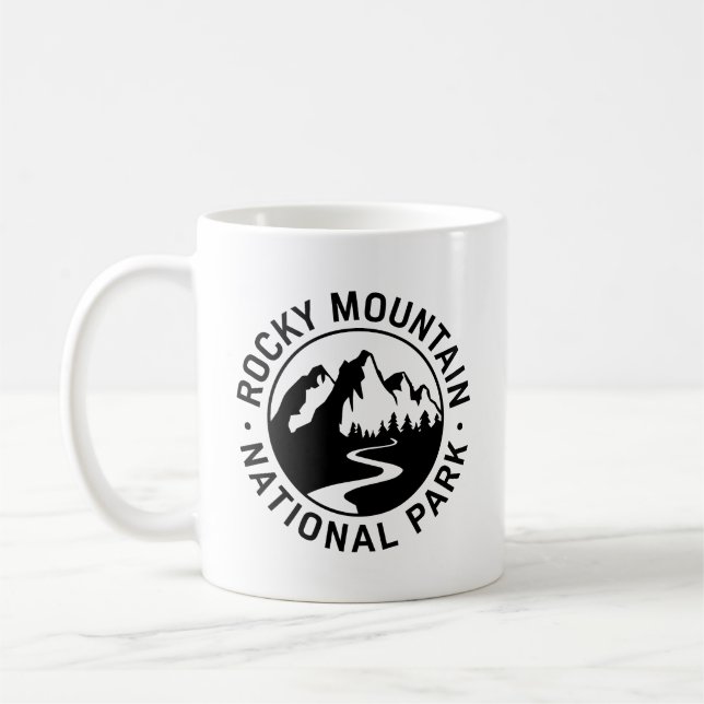 Taza De Café Parque nacional de las Montañas Rocosas Emblem (Izquierda)