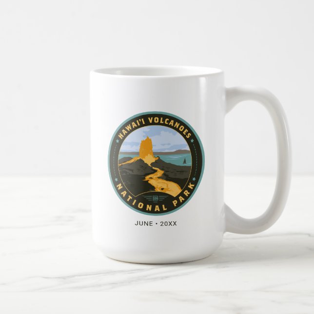 Taza De Café Parque nacional de los Volcanes de Hawái (Derecha)