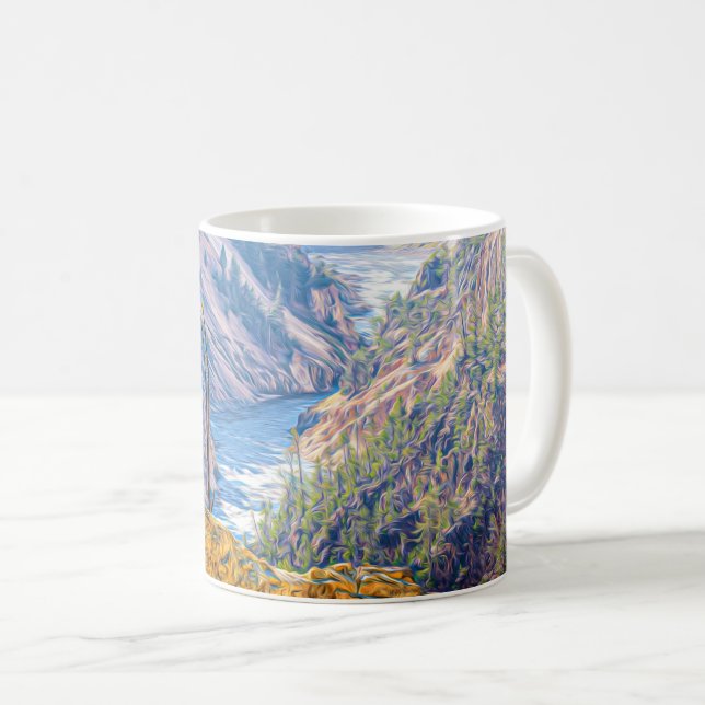 TAZA DE CAFÉ PARQUE NACIONAL DE YELLOWSTONE, WYOMING, MONTANA,  (Anverso derecho)
