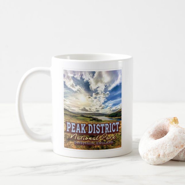 TAZA DE CAFÉ PARQUE NACIONAL DEL DISTRITO PEAK - INGLATERRA DE  (Con donut)