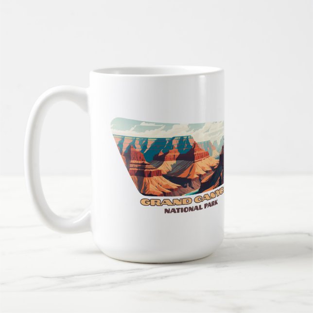 Taza De Café Parque nacional del Gran Cañón, Arizona Retro (Izquierda)